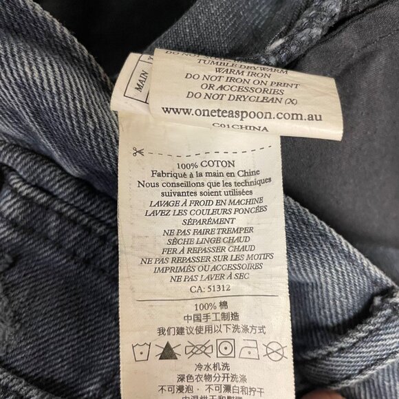 One x One Teaspoon Awesome Baggies Distressed Jeans Black Sz 27 - Picture 9 of 10